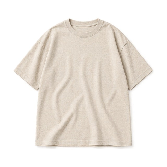 Borrowed Boxy Tee in oatmeal, flat lay