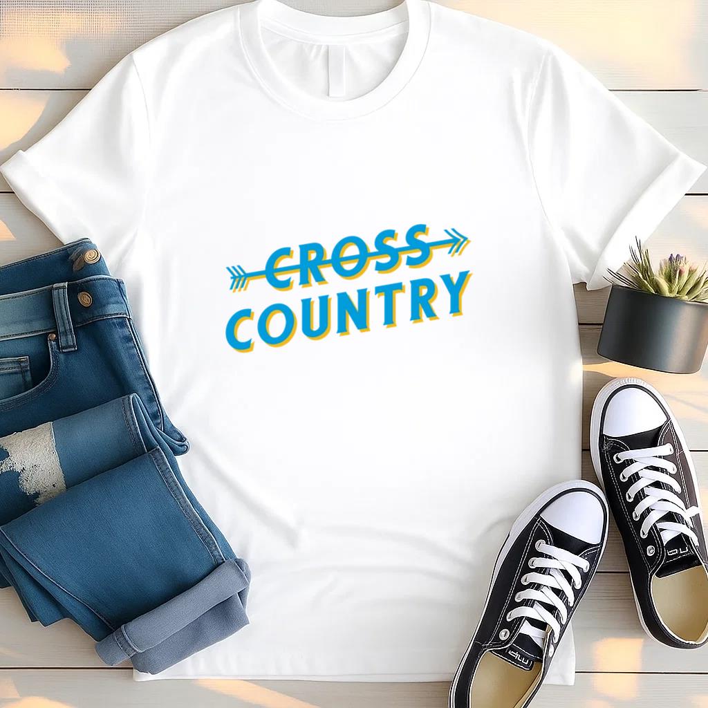 Cross Country Flat Running Badge T Shirt