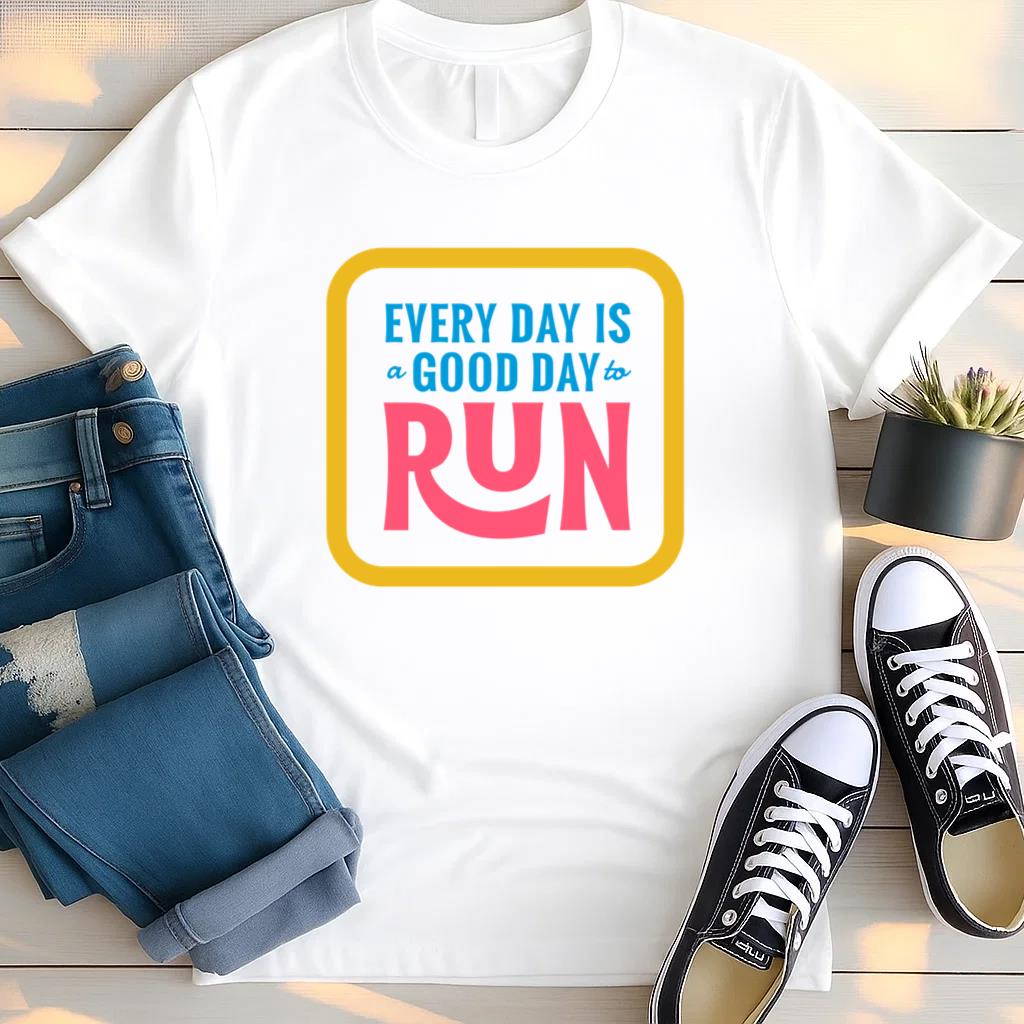 Good Day To Run Flat Badge T Shirt