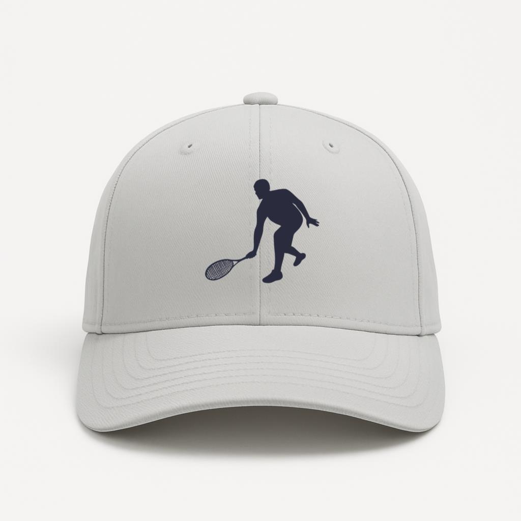 Man Tennis Player Pose Silhouette Cap