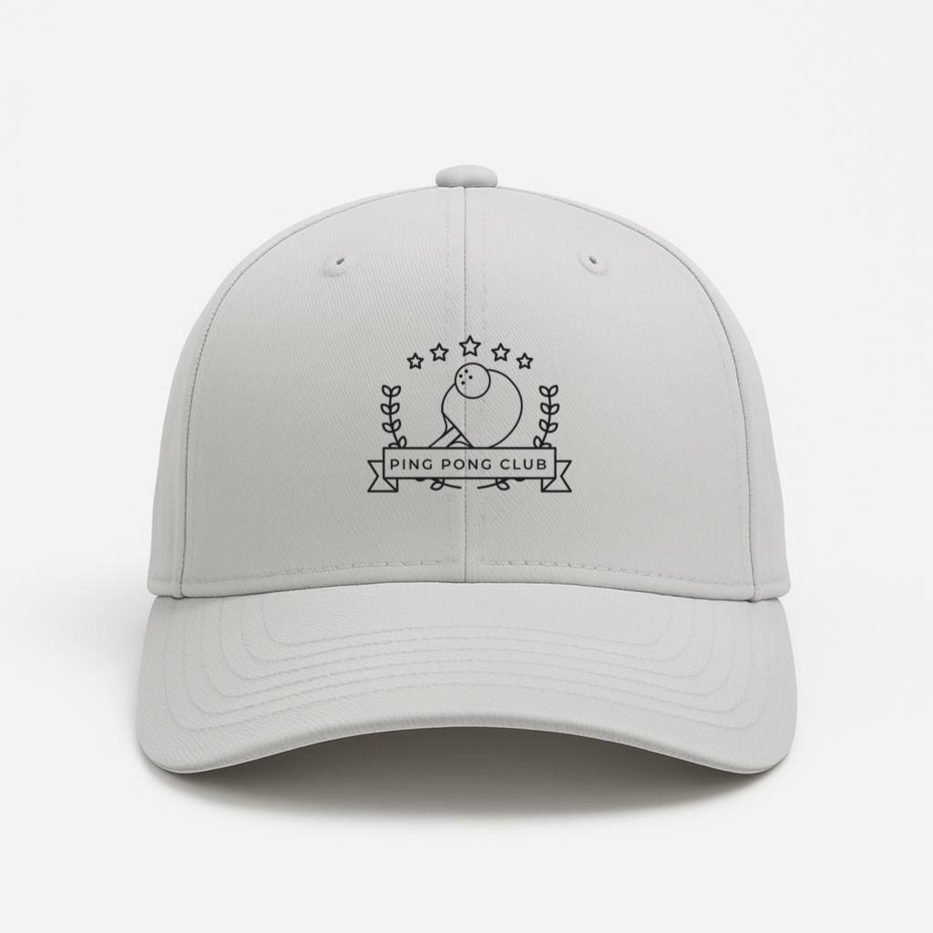 Ping Pong Club Tennis Ball Racket Star Branch Badge Stroke Cap