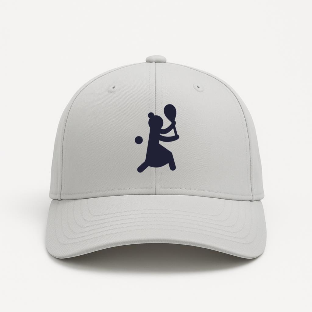 Silhouette Of A Woman Tennis Player Serving Cap