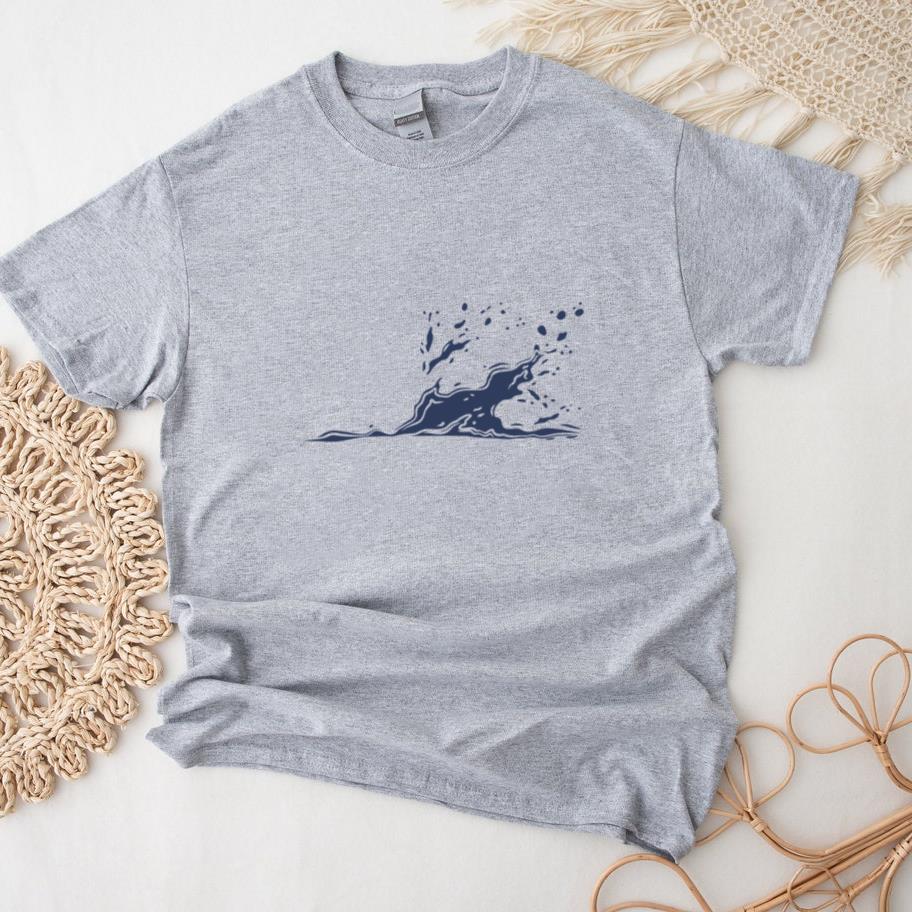 Stylized Splash Of Water Graphic Design For Apparel T-Shirt