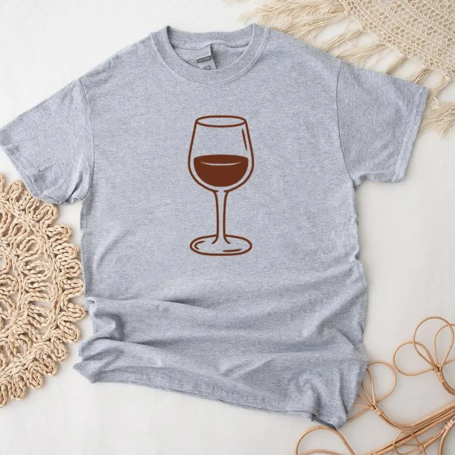 Stylized Wine Glass Illustration Design For Beverage Lovers T-Shirt