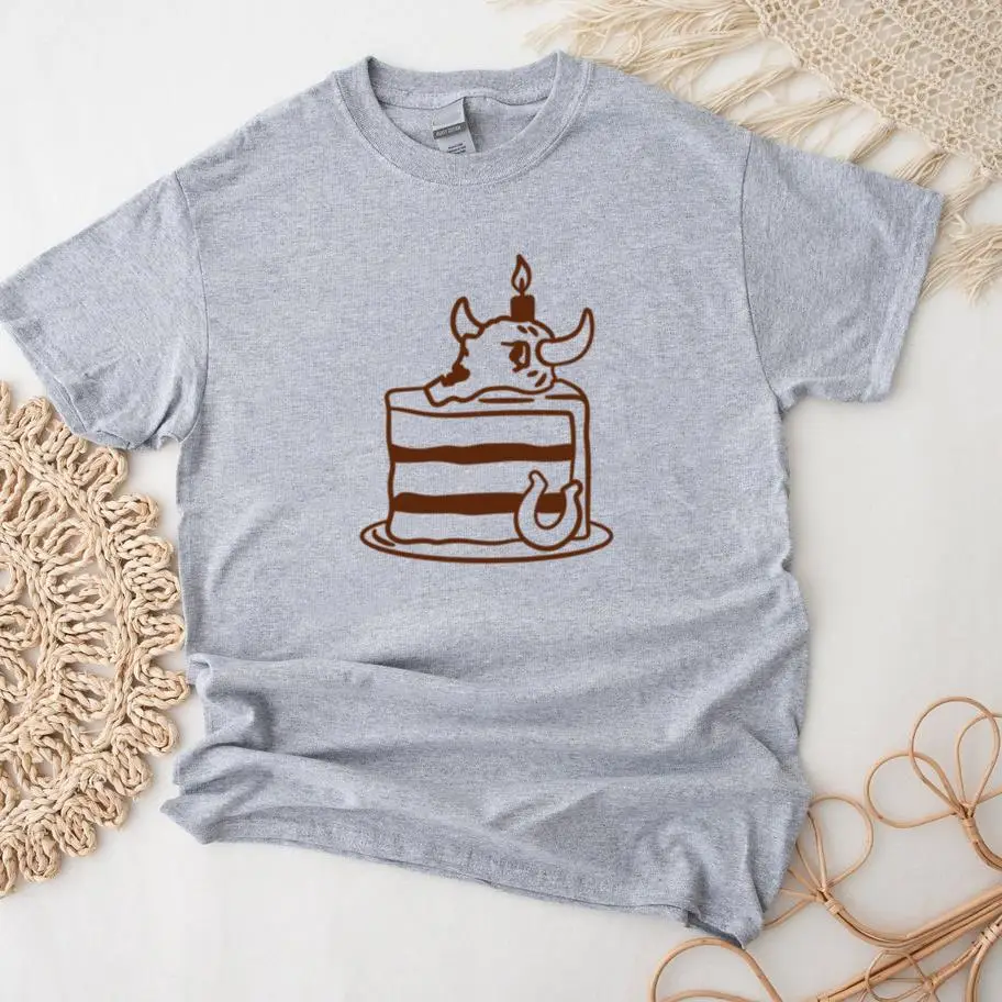 Unique Bull Skull Cake Design With Candle T-Shirt