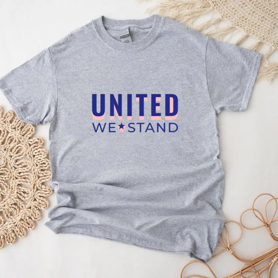 United We Stand Patriotic Design T-Shirt