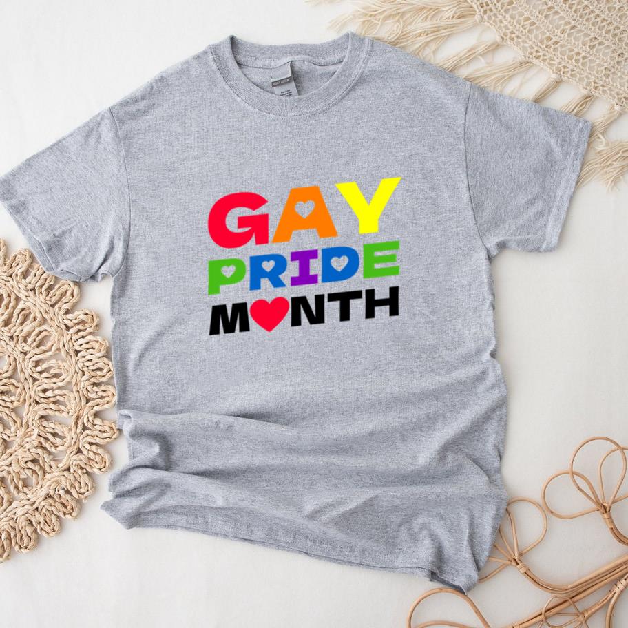 Vibrant Gay Pride Month Design With Heart Accents T-Shirt
