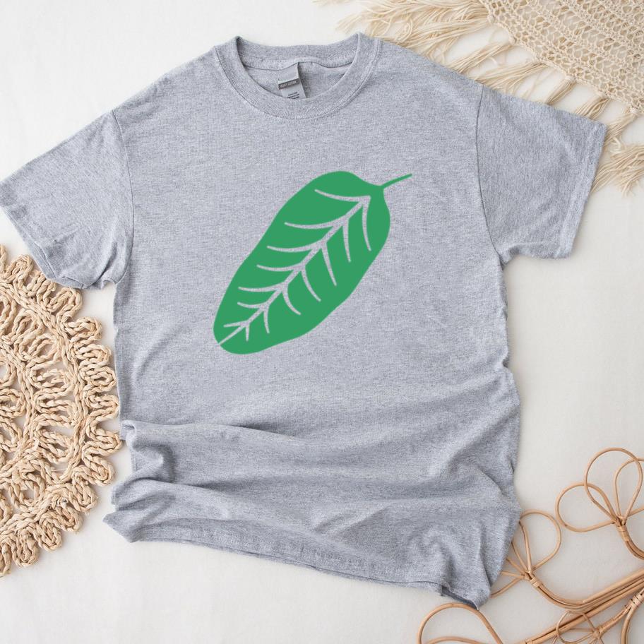 Vibrant Green Leaf Illustration Design T-Shirt