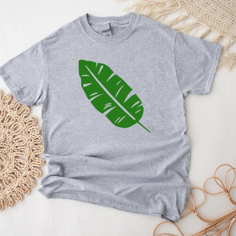 Vibrant Green Tropical Leaf Illustration T-Shirt