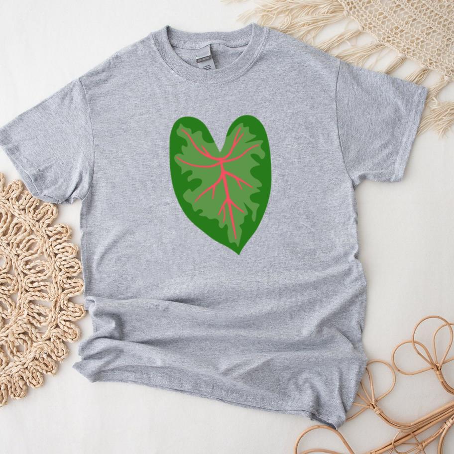 Vibrant Leaf Illustration With Bold Veins T-Shirt
