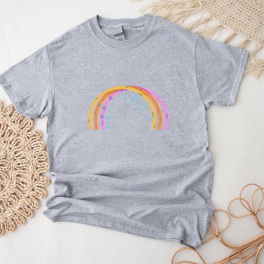 Vibrant Rainbow Graphic With Playful Splashes T-Shirt