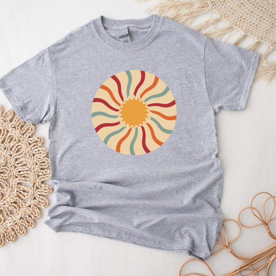 Vibrant Sunburst Design With Swirling Lines T-Shirt