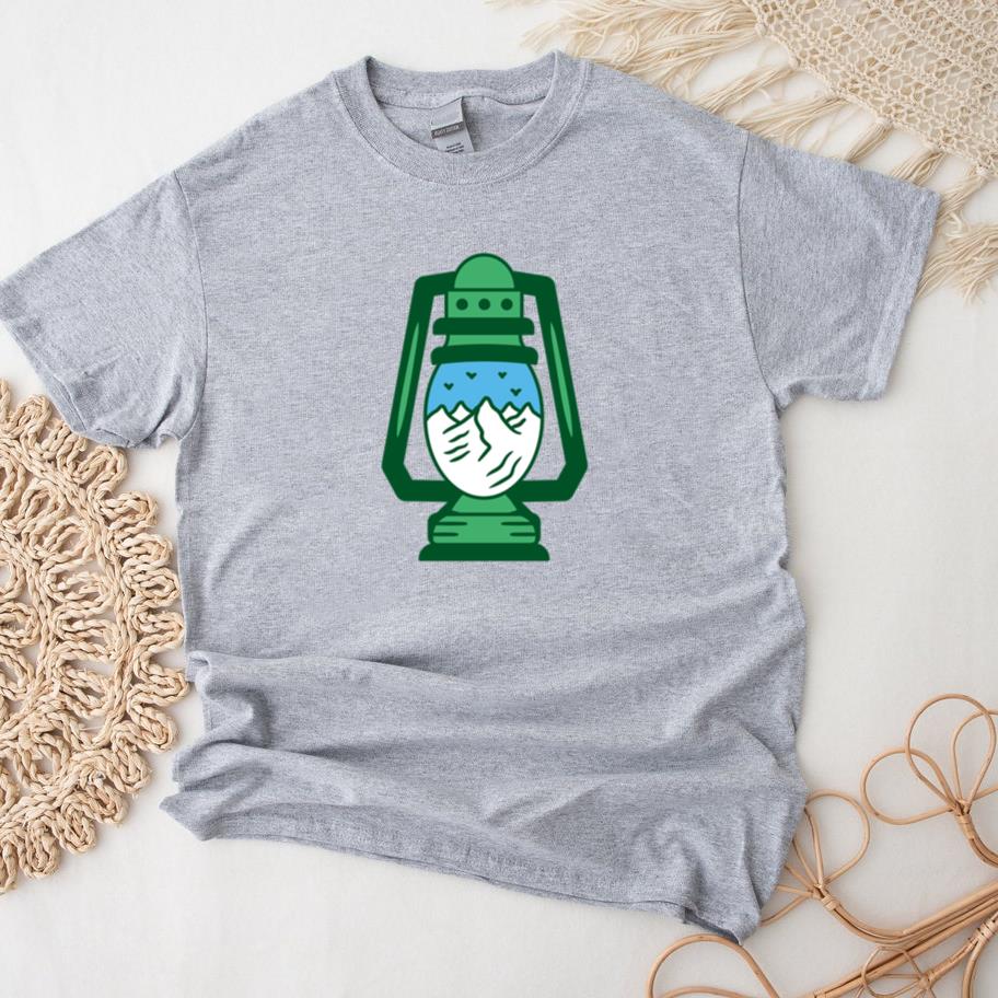 Vintage Lantern With Mountain And Sky Scene T-Shirt